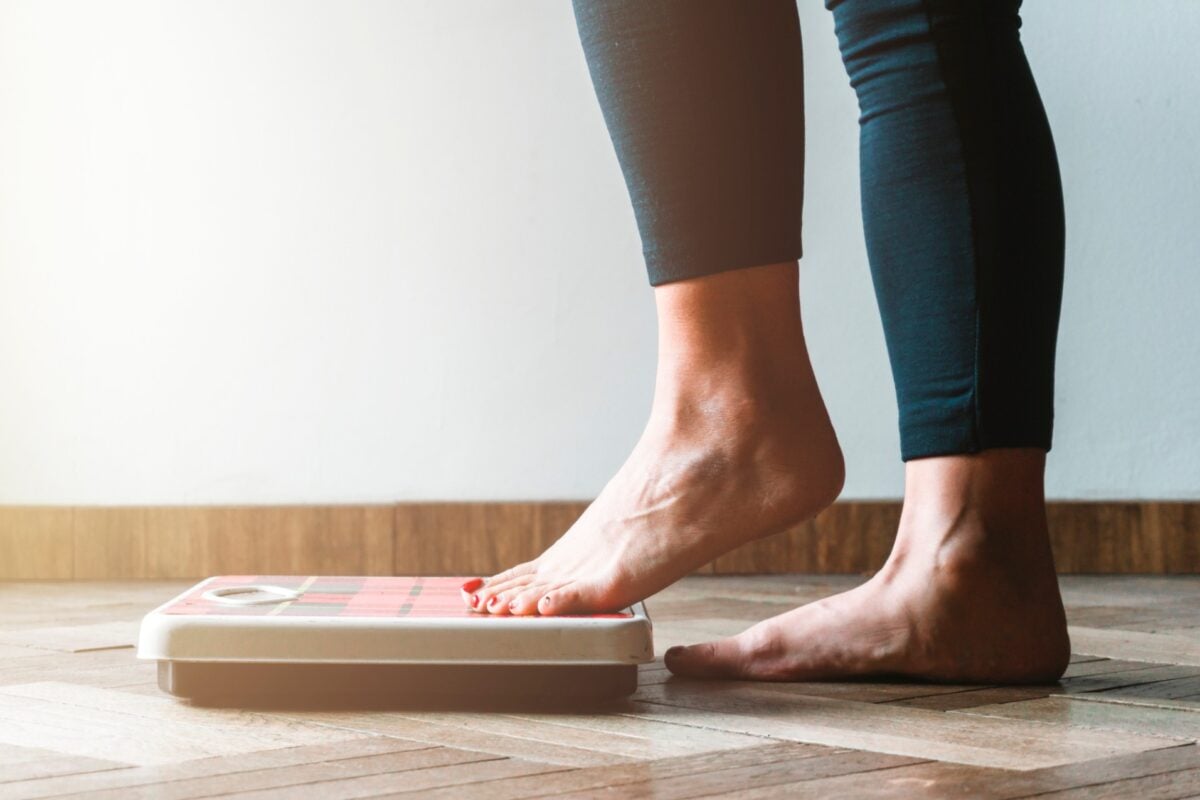 Person tracking progress as part of a healthy lifestyle